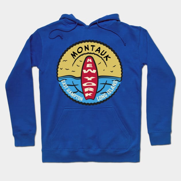 Montauk Long Island, New York Logo Hoodie by Alexander Luminova